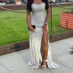 Silver Prom Gown Dress